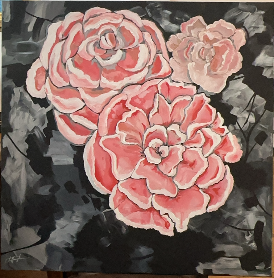 Custom hand-painted flowers