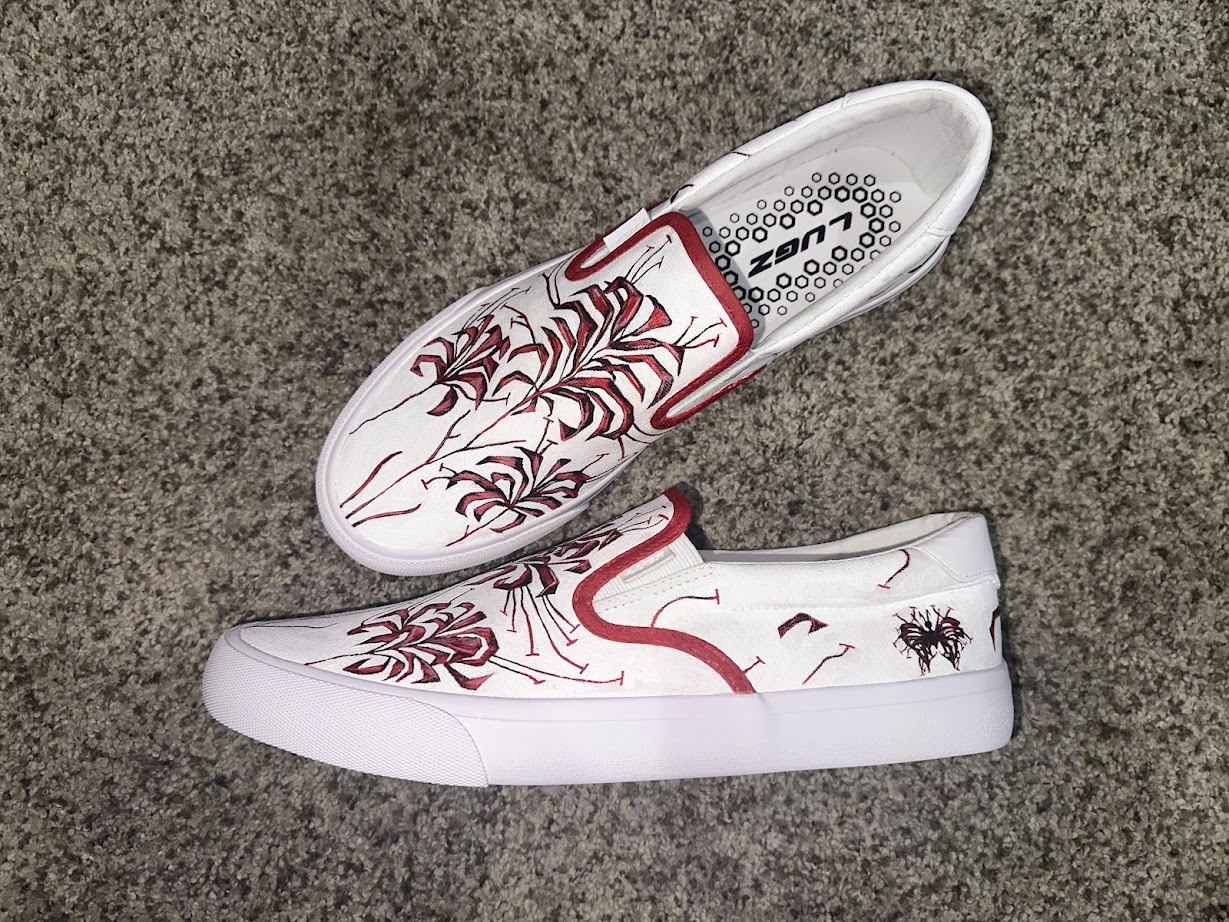 Custom hand-painted flower shoes